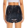 thumbnail image 4 of Uemuo Majestic Black Yak Pattern Women's Athletic Shorts High Waisted Running Shorts with Liner Pockets Gym Elastic Workout Shorts-Medium, 4 of 9