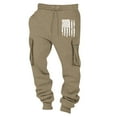 thumbnail image 3 of Styesk Men's Pants Men's Fashion Drawstring Elastic Waist Solid Color Casual Sweat Length Pants, 3 of 4