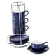 thumbnail image 2 of 4 tazas de café de cerámica con platillo, regalos decorativos, taza de café capuchino Azul, 2 of 9