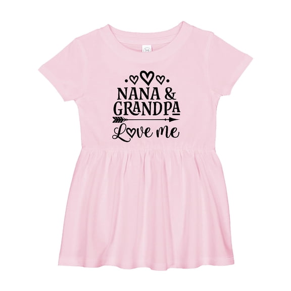 Inktastic Nana and Grandpa Love Me Girls Baby Dress