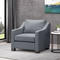 thumbnail image 2 of Noble House Damier Fabric Club Chair, Charcoal, Dark Brown, 2 of 8