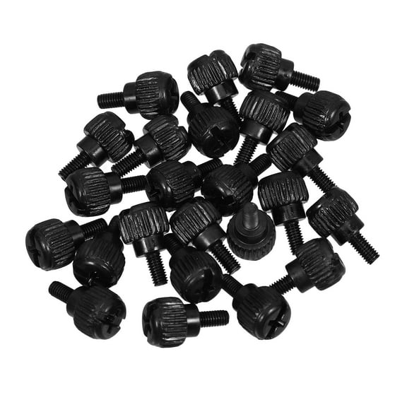 WORGEOUS 24PCS Black PC Case Thumb Screws 6 32 Thread PC Computer Case Thumb Screws for Computer PC Case Power Supply Slots Hard Drives