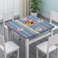 thumbnail image 3 of Pioneer Flower Floral Print Pattern Square Fitted Tablecloth with Elastic Edge,Square Table Cover,Washable Elastic Table Cover for Home Kitchen Party Decor 34"x34", 3 of 6
