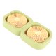 thumbnail image 3 of Ventilador de escritorio de dos cabezales, enfriador USB de 2 velocidades, funciona con batería, perfecto para la oficina, el dormitorio, el aula, refrigeración de verano, verde melón, 3 of 8