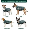 thumbnail image 6 of Kuoser Reversible Dog Coat Adjustable British Style Plaid Pet Jacket, Waterproof and Windproof, Green, XS, 6 of 8