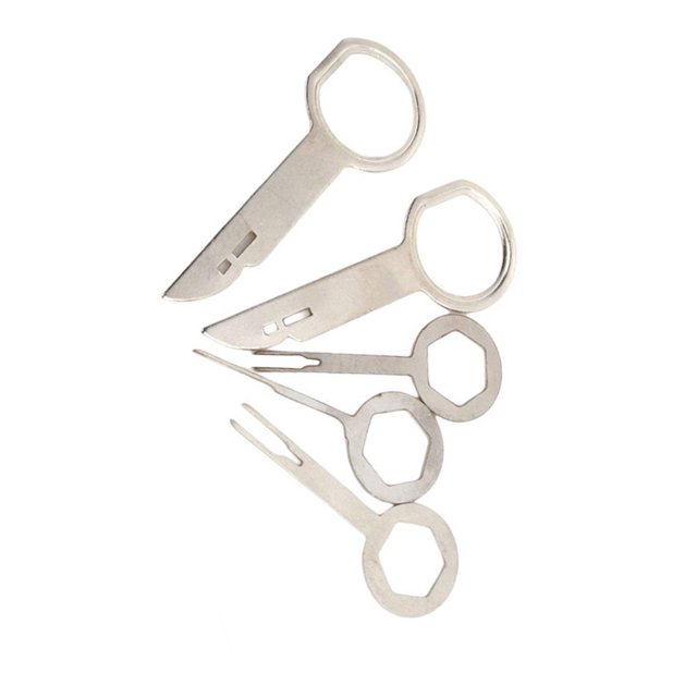Baohd 5pcs Car Radio Removal Tools Small Durable Keys Extraction Tools Auto Disassembly Tool Radio Repair Accessories
