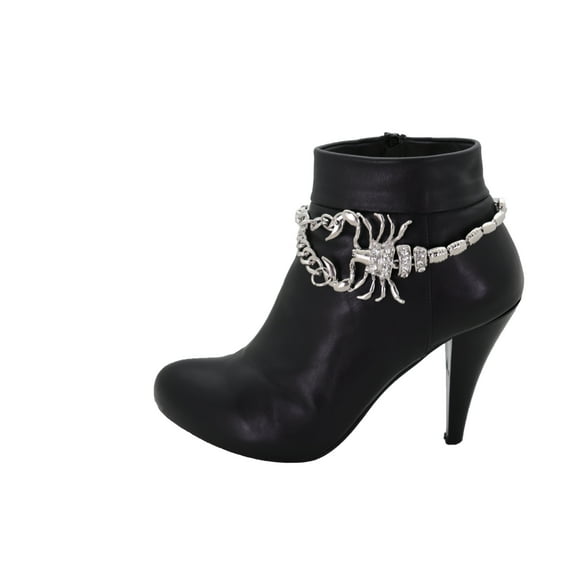 Women Silver Metal Boot Chain Bracelet Shoe Scorpion Charm
