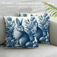 thumbnail image 3 of GOSMITH  Blue and White Porcelain Pillow Covers Floral Chinoiserie Rabbit Pattern Farmhouse Decorative French Country Style Cushion Pillowcases for Bedroom Living Room Sofa, 3 of 5