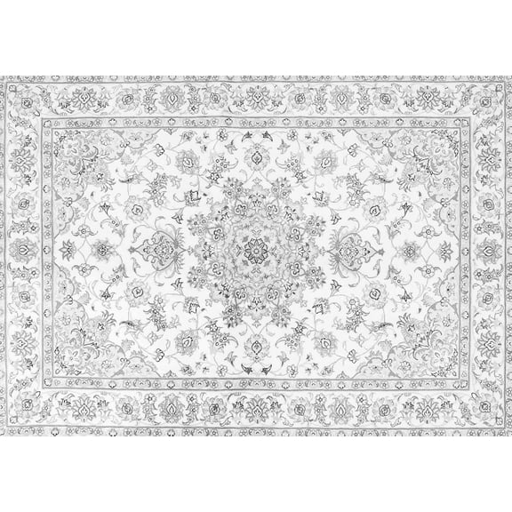 Ahgly Company Indoor Rectangle Persian Gray Traditional Area Rugs, 5' x 7'