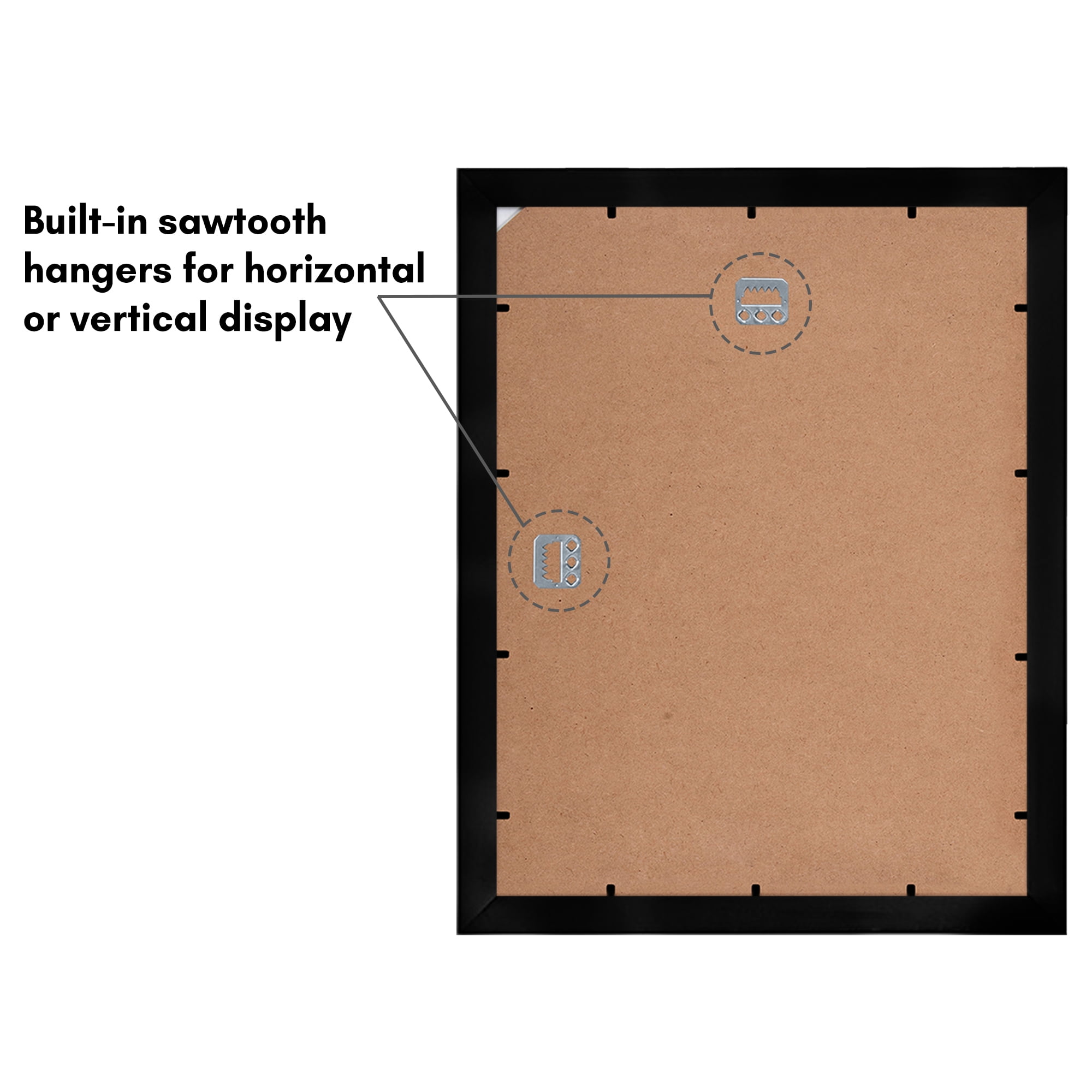 Americanflat 11x14 Picture Frame with Shatter-Resistant Glass with 8x10 Mat Display Photo Signature - Black