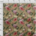 thumbnail image 2 of oneOone Viscose Chiffon Light Brown Fabric Floral & Leaves Tropical Quilting Supplies Print Sewing Fabric By The Yard 42 Inch Wide, 2 of 4