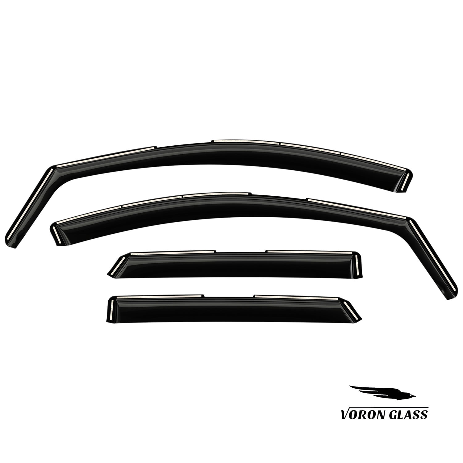 Voron Glass in-Channel Extra Durable Rain Guards for Ford Edge 2015-2024, Window Deflectors, Vent Window Visors, 4 Pieces - 220214