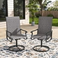 thumbnail image 6 of ELPOSUN Patio Swivel Chairs Set of 2, Outdoor Dining Chairs  All Weather Breathable Textilene with Metal Rocking Frame for Lawn Garden Backyard Deck, Dark Gray, 6 of 8