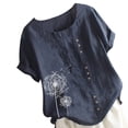 thumbnail image 4 of Camisa de mujer Jumpingount AP001735-11 Manga corta Cuello redondo Azul oscuro L, 4 of 7