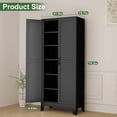 thumbnail image 4 of 74.8"H Metal Stoarge Cainbet with 2 Doors and 5 Adjuctable Shelves for Kitchen Pantry Home Office, 4 of 5