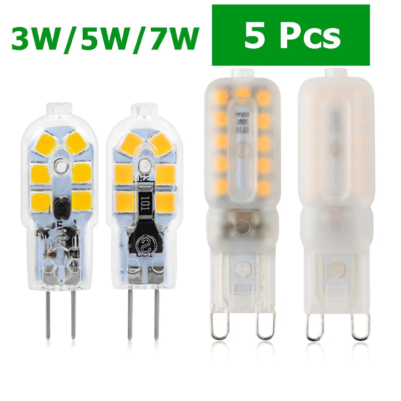 5 Pcs G9 LED 220V G4 12V LED Bulb 3W 5W 7W Light bulb SMD2835 Chandelier Replace 70W Halogen Lamps For Home - Walmart.com