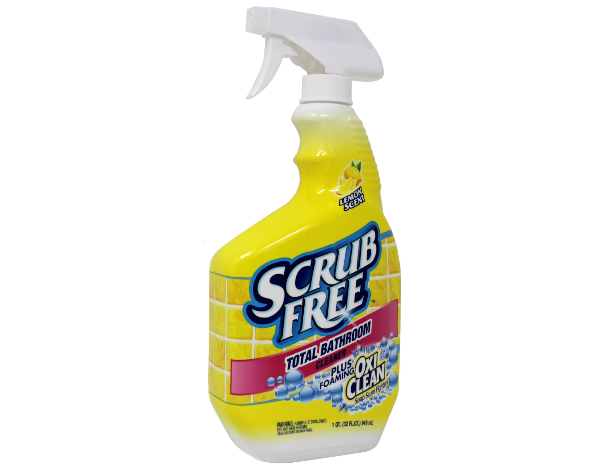 Scrub Free TOTAL BATHROOM CLEANER 32 oz OxiClean Lemon Scent Soap Scum  35240 NEW