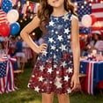 thumbnail image 2 of CCRFTGI 4th of July Dresses for Child Girls Size 10-12 Summer Patriotic American Flag Stars Mini Dress Party Crew Neck Independence Day Sleeveless Girls Clothes Fashion Dresses Navy 3-4 Years, 2 of 9