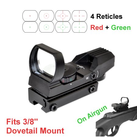 Off Dovetail Mount - Field Sport Red and Green Reflex Sight with 4 Reticles, For 3/8