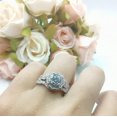 thumbnail image 4 of Three Piece Art Deco Ring Band Black Tone Paraiba Tourmaline CZ 925 Sterling Silver Size 6, 4 of 4