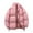 Pink, variant on Chiccall Men's Puffer Jacket Thickened Winter Coat Warm Stand Collar Solid Snaps Zip Up Puffy Coat with Pocket