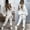 White, variant on Avamo Ladies Two Piece Outfit Long Sleeve Jogger Set Hoodies Sweatsuits Hooded Sweatshirts Sweatpants Jogging Tracksuit Sets White M