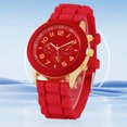 thumbnail image 2 of Reloj Mujer Correa de Silicona Relojes de Moda Femenina para la Vida Diaria Rojo, 2 of 5