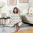 thumbnail image 4 of Wearable Blanket,White Christmas Gingerbread and Tree Pattern Hooded Wearable Sherpa Blanket for Adults & Teens,Winter Poncho Shawl Wrap Cape Thick Warm,60"x80", 4 of 5