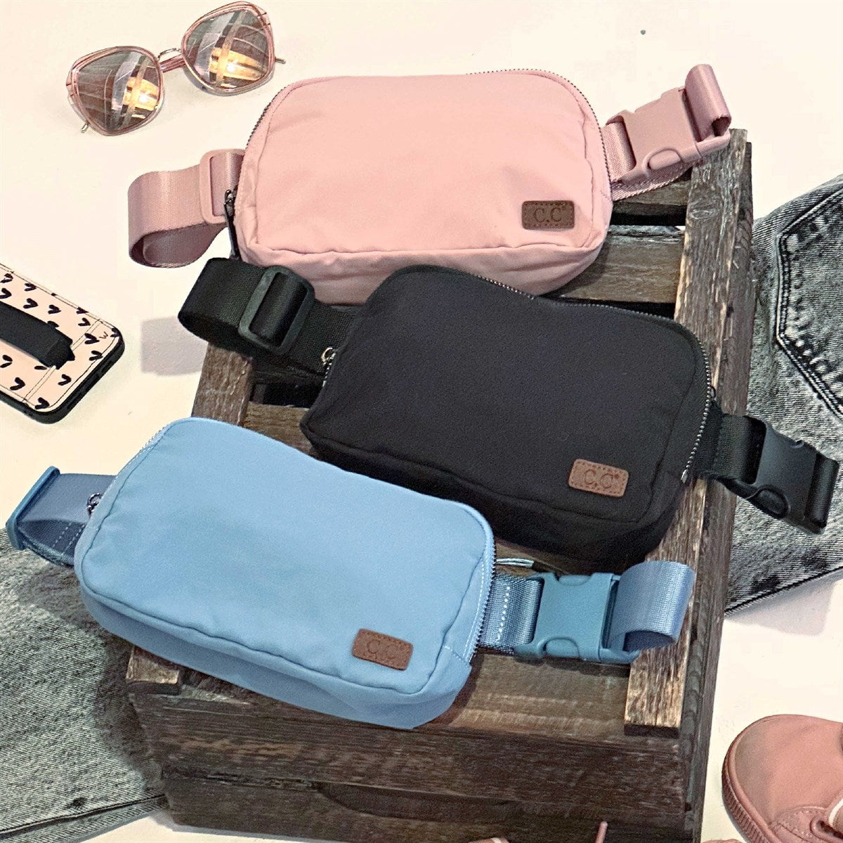 CC Unisex Belt Bag Fanny Packs with Adjustable Strap for Women or Kids