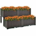 thumbnail image 1 of Gymax 4 PCS Elevated Plastic Raised Garden Bed Planter Kit for Flower Vegetable Grow, 1 of 8
