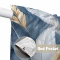 thumbnail image 2 of Modern Feather Kitchen Window Curtains, Swag Curtains Valance for Bedroom Living Room Bathroom, Aesthetics Gold White Blue Minimalist Rod Pocket Window Treatment Curtain Block Drapes 2 Panels 36"x36", 2 of 9