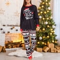thumbnail image 3 of Conjunto de ropa de dormir navideña Ropa de hogar cómoda con estampado de letras/muñeco de nieve/árbol para niños y adultos, 3 of 9
