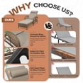 thumbnail image 5 of OUINCH 3-Piece Outdoor Wicker Lounge Chair Set, Patio Chaise Loungers Set of 2 w/Side Table, 6-Position Adjustable Poolside Sunbathing Recliner, Armrest and Head Pillow, Fade-Resistant, Beige, 5 of 9