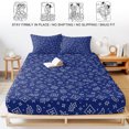 thumbnail image 5 of Queen Size Fitted Sheet Set - Southwestern 3 Piece Bedding Sets 16" Deep Pocket Fitted Sheet with 2 Pillowcases, Blue Paisley Print Vintage Rustic Brushed Microfiber Hotel Luxury Bed Sheets, 5 of 9