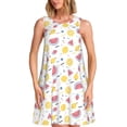 thumbnail image 1 of Easygdp Watermelon And Lemon para Vestido Transpirable de Mujer, Vestido Suelto de Manga Corta con Pliegues y Bolsillos para el Verano, 1 of 7