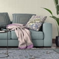 thumbnail image 4 of Three Roses with Butterfly Throw Pillow with Removable Cover in Muted Yellow Blue Peach 18x18, 4 of 10