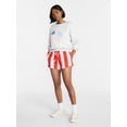 thumbnail image 2 of No Boundaries Striped French Terry Baja Shorts, 2.5" Inseam, Women's, 2 of 5