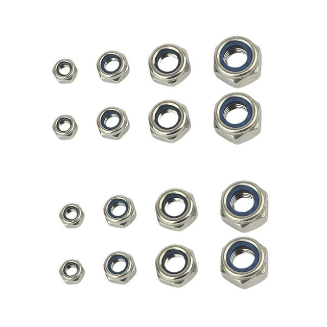 MasteelfCA 180Pcs Stainless Steel M3-M12 Series Hexagonal Screw Nut Set Socket Head Screws Nylon Lock Nuts Assortment Kit
