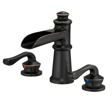 8 In. Waterfall Widespread 2-Handle Bathroom Faucet With Supply Line In Spot Resist Oil Rubbed Bronze