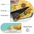thumbnail image 5 of Funny Cute Pig Area Rugs 5x7 ft Farm Animal Yellow Sunflowers Teal Pastoral Washable Rug Non Slip Indoor Carpet Absorbent Floor Mat for Living Room Bedroom Dining Room, 5 of 9