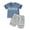 Blue Gray, variant on Musuos Toddler Boys Summer Outfits 6M 12M 18M 24M 3Y Letter Print Short Sleeve Crew Neck T-shirt and Stretch Casual Rolled Shorts Set