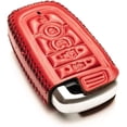 thumbnail image 3 of Vitodeco Genuine Leather Smart Key Fob Case Compatible with Lincoln Aviator, Lincoln Corsair, Lincoln Nautilus, Lincoln Navigator (5-Button, Red), 3 of 6