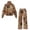 Brown Duck Camo, variant on Army Green Camo Women's 2 Piece Outfits Tracksuit Sets, Fall Mock Neck Sweatshirt Wide Leg Sweatpants Soft Casual Jogging Loungewear with Pockets