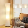 thumbnail image 6 of NATYSWAN 46“ Floor Lamp for Living Room, 3 Color Temperature Led Column Floor Lamp Standing Lamp Corner Floor Lamp for Bedroom, Office& Living Room-White Fabric Lampshade, Bulbs Include, 6 of 9