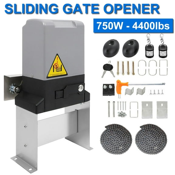 iMeshbean 4400lbs Automatic Gate Opener 750W with 2 Remote Controls, Gate Operator Hardware Kit for Security, Move Speed 40 ft Per Min, Electric Rolling Driveway Slide Gate Motor