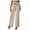 Beige, variant on Lilgiuy Womens Fashion Summer Solid Cotton Linen Casual Button Elastic Waist Long Pants Navy 8 2022 Fall Winter
