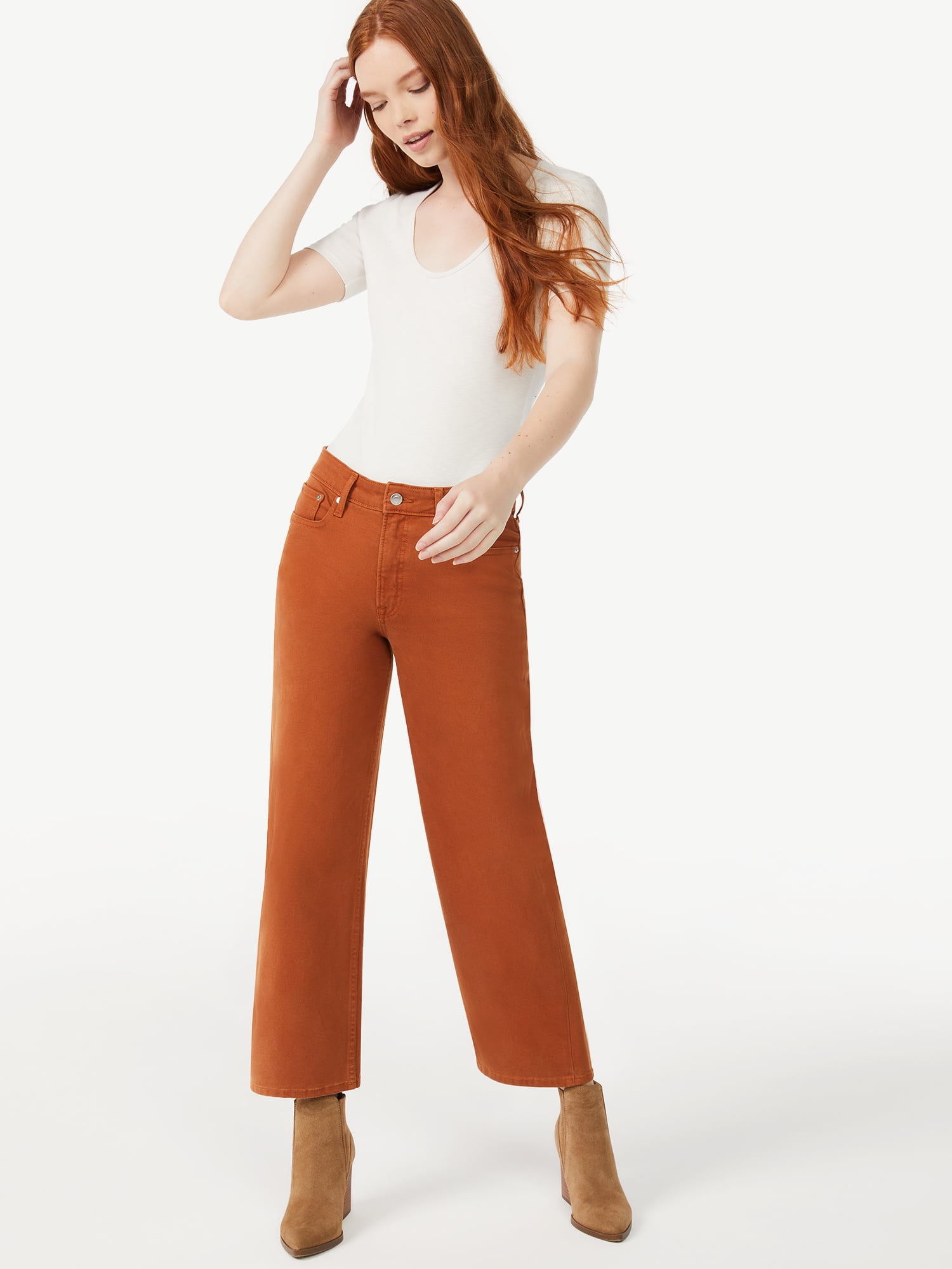 Free Assembly Women's Cropped Wide Leg Jeans