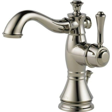Delta Cassidy Single Handle Bathroom Faucet with Metal Drain Assembly in Polished Nickel 597LF-PNMPU