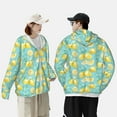 thumbnail image 6 of Daiia Yellow Lemon UPF 50+ Sun Protection Hoodie Jacket Lightweight Long Sleeve Sun Shirt for Women Men with Pocket Hiking Outdoor-X-Large, 6 of 9