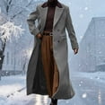thumbnail image 4 of Man's Wool Blend Trench Coat Double Breasted Full Length Casual Notch Lapel Long Jacket Winter Peacoat (L, Gray), 4 of 6